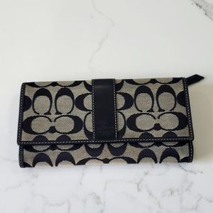 Coach signature canvas CC trifold wallet